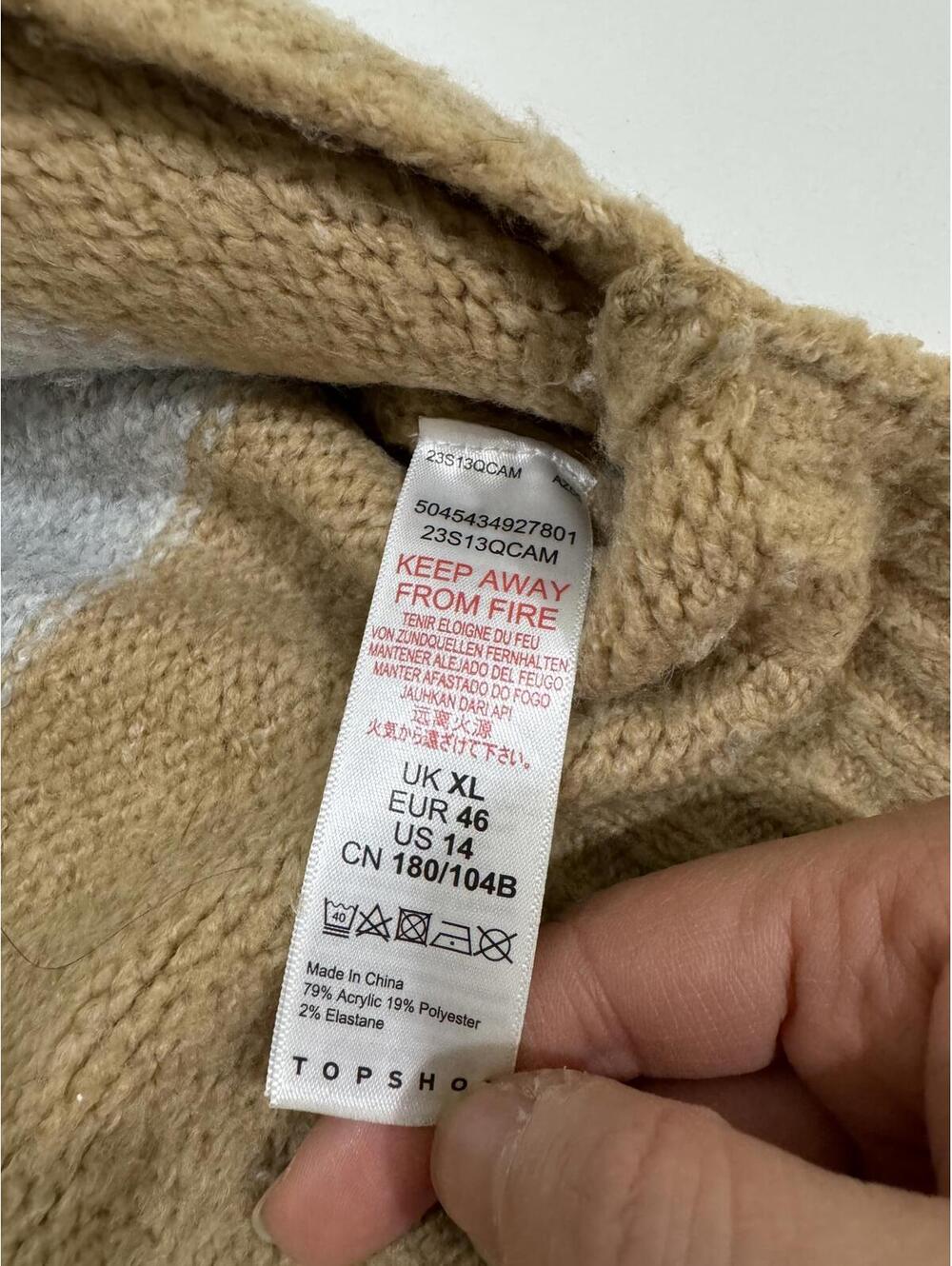 Topshop Supersoft Fuzzy Brushed Striped Sweater Oversized Cozy Knit Size 14 XL - Picture 9 of 9